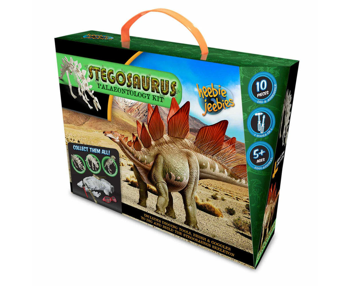 Heebie Jeebies Stegosaurus Fossil Paleontology Kit Kids Science Toy Set 5+