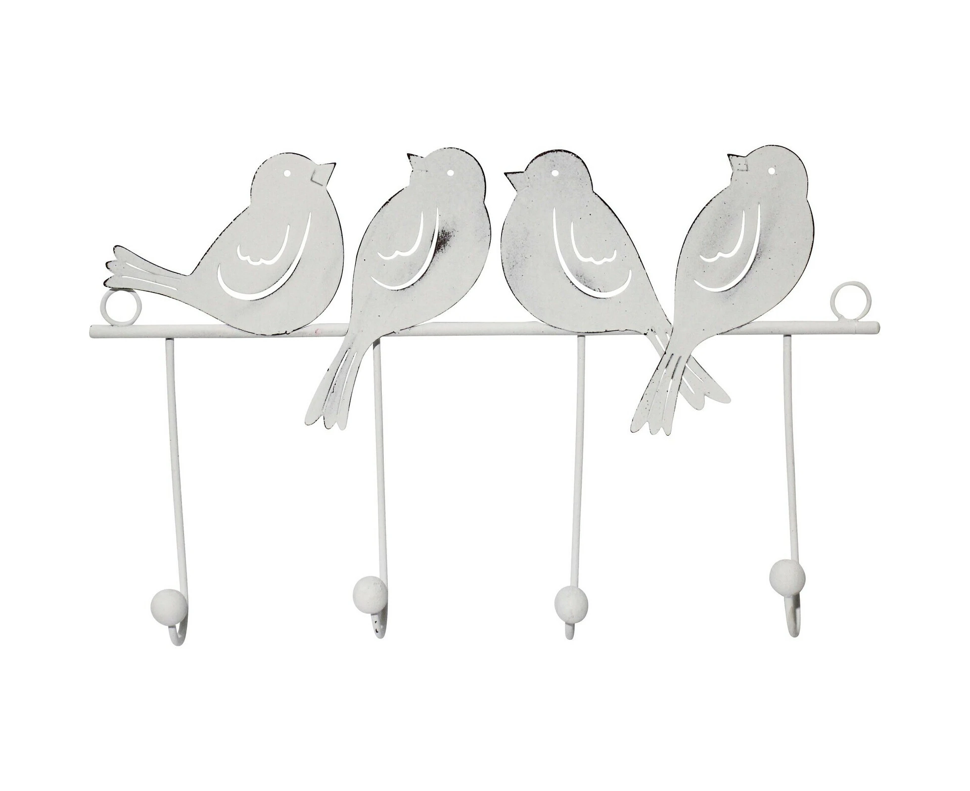 Bird Hooks Metal 30.5cm Wall Mounted Clothes/Key Hanger/Storage Holder Organiser