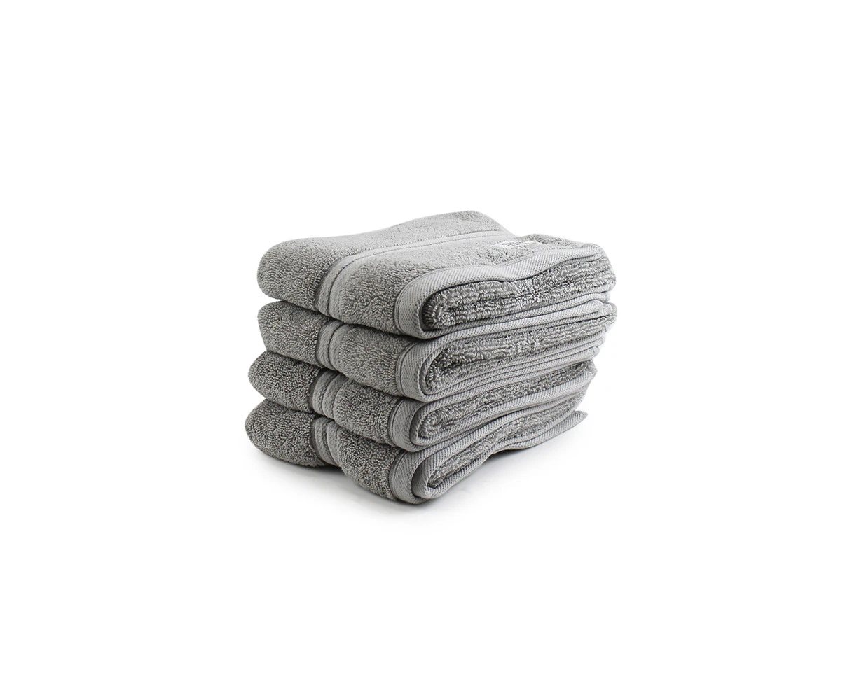 4pc Onkaparinga 45x65cm Cotton Flinders  Bathroom Hand Towels Set 600GSM Grey