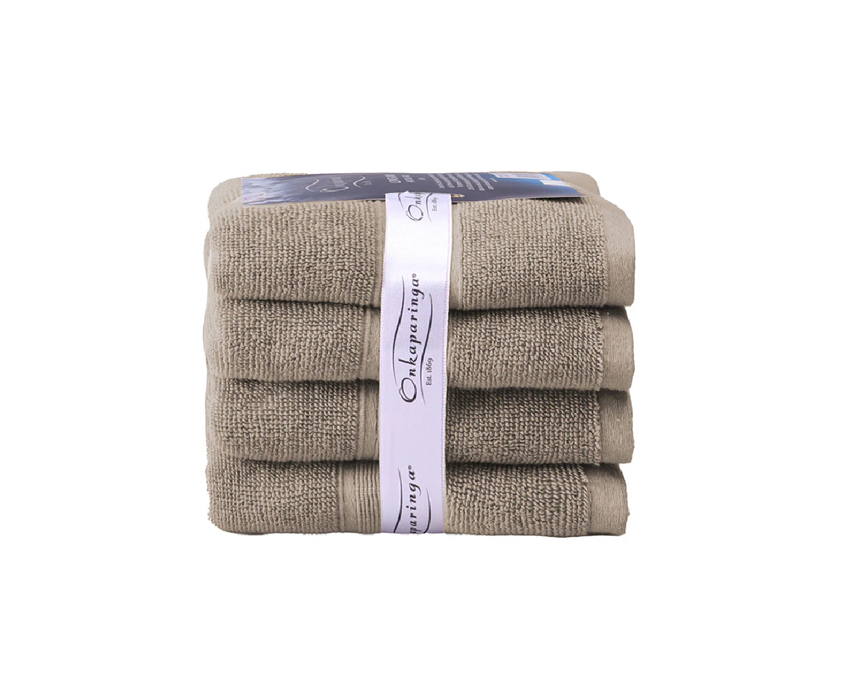 4PK Ultimate Alanya Turkish Cotton Hand Towel 550Gsm Highly Absorbant Almond