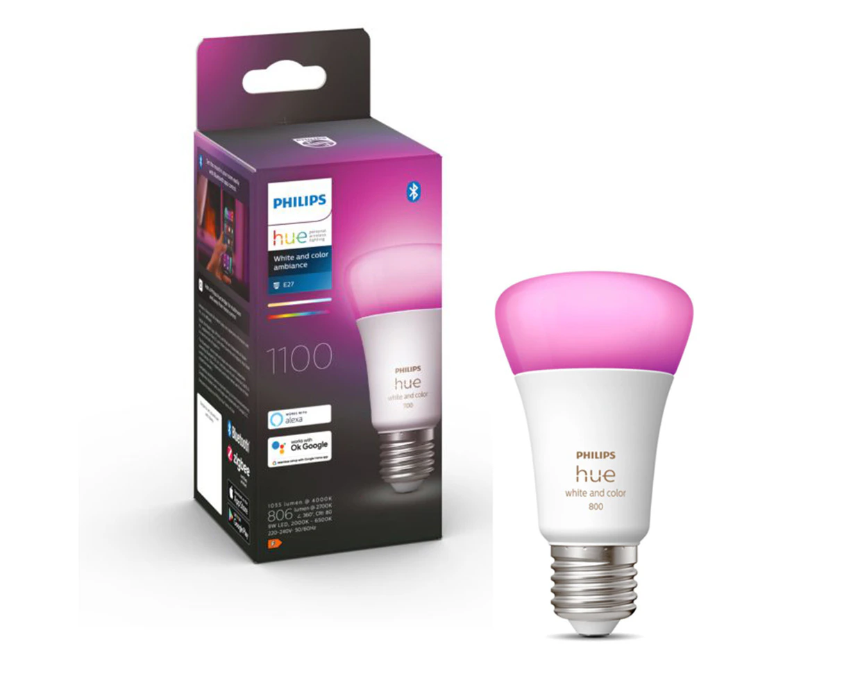 Philips Hue White/Colour Ambiance Home Light Bulb/Globe 11W A60 E27 w/ Bluetooth