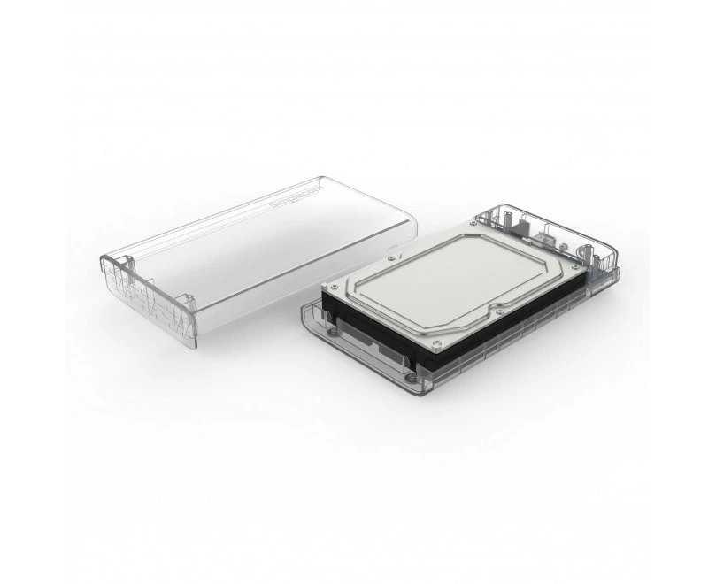 Simplecom SE301 Docking Enclosure Case For Hard Drive 3.5" SATA to USB 3.0 Clear