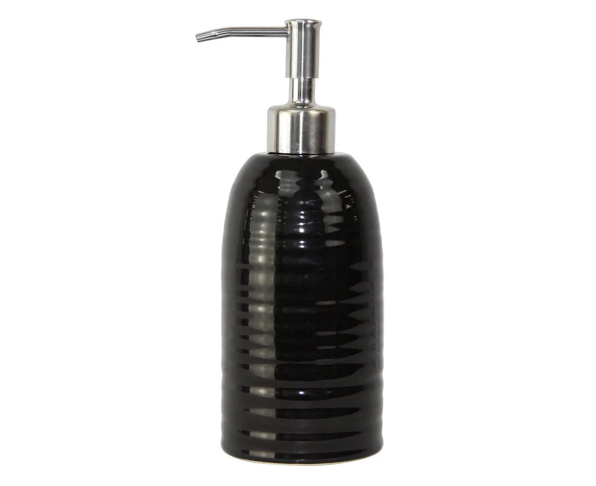 Butlers Hush Ceramic Bathroom/Kitchen Liquid Soap Pump/Dispenser Black 75x20.5cm