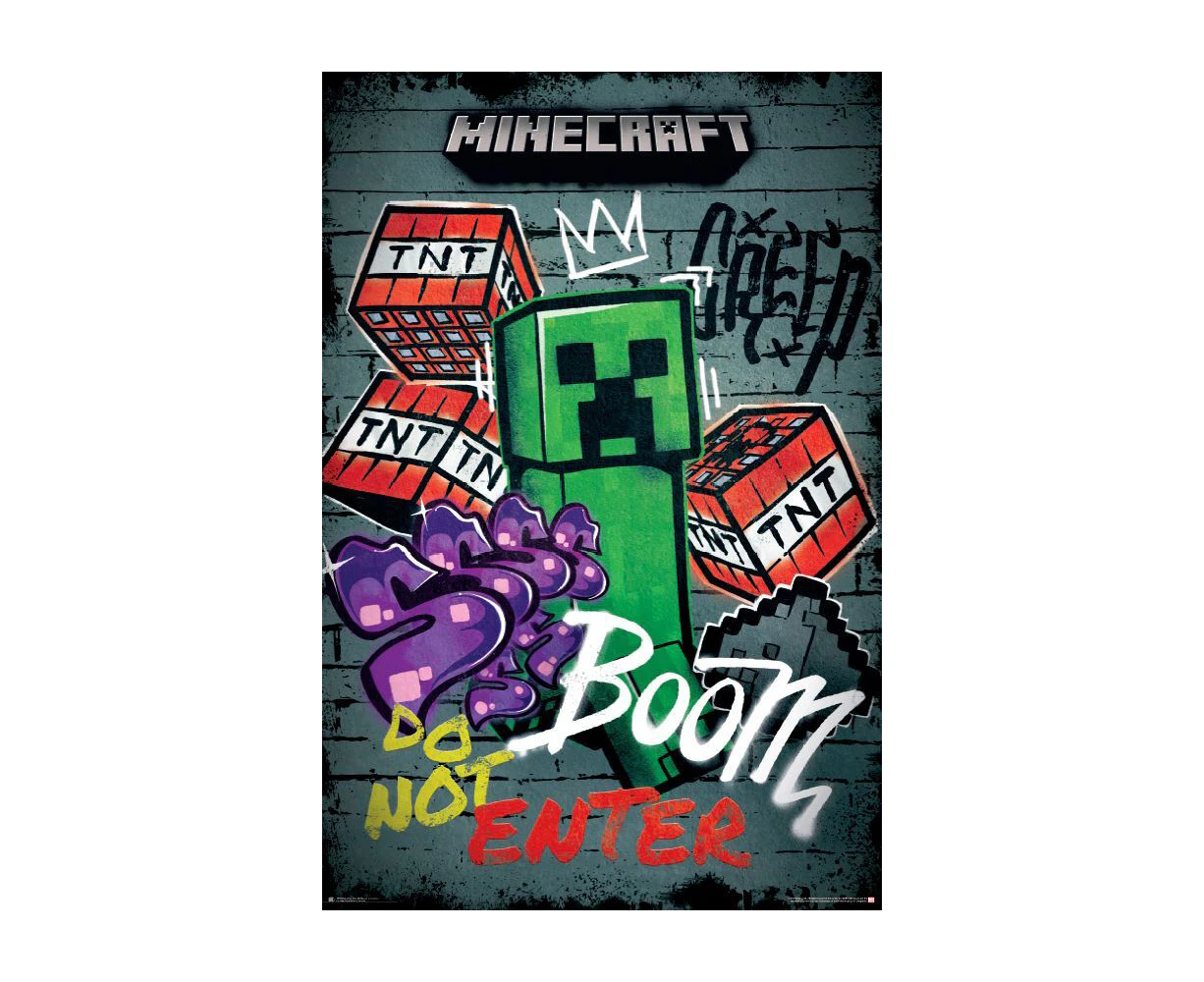 Impact Merch Minecraft Do Not Enter Graffiti Wall Regular Sized Poster 92x61cm