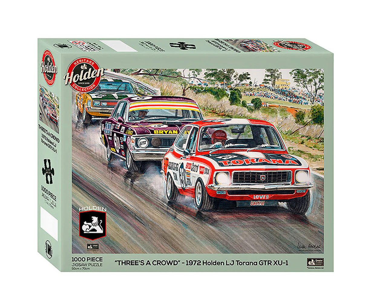 1000pc Holden Three's A Crowd Motoring Themed Jigsaw Puzzle Set 50x70cm 3y+