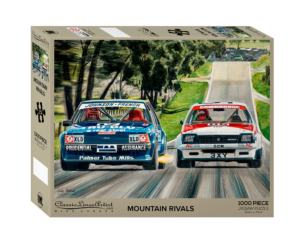 1000pc Ford & Holden Mountain Rivals Themed Jigsaw Puzzle Set 50x70cm 3y+