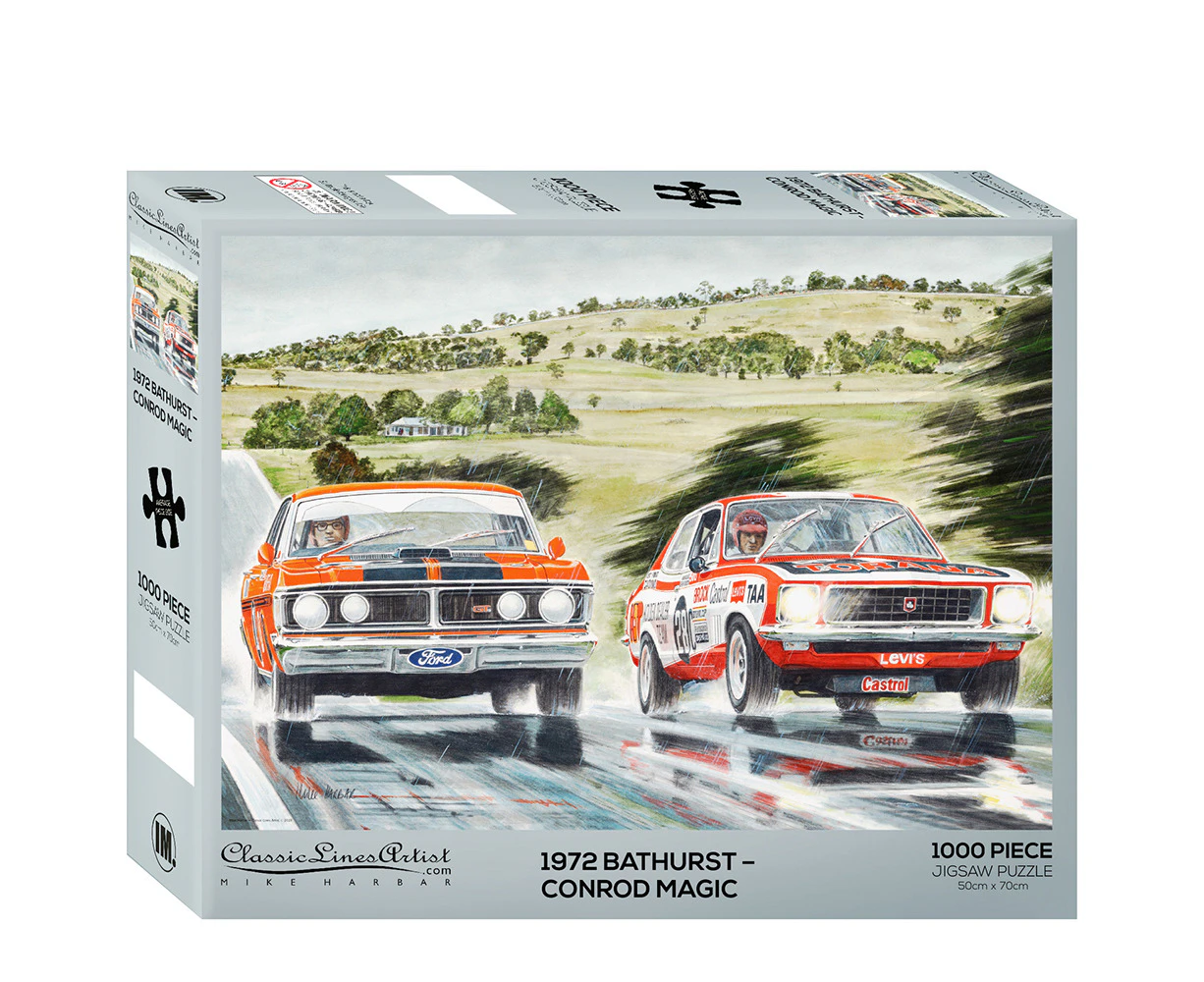 1000pc  Harbar 1972 Bathurst Ford XY Falcon GT Themed Puzzle 50x70cm 3y+