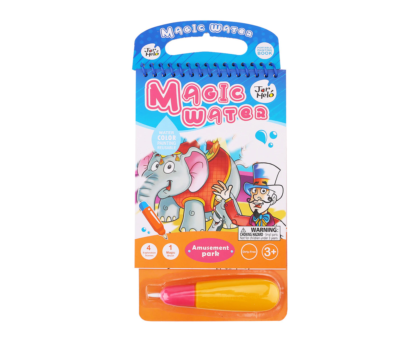 Jarmelo Magic Mess-Free On The Go Water Colouring Reusable Pad Amusement Park 3+