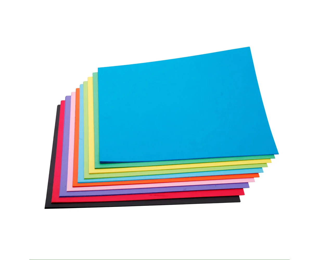 100pc Jasart 51x64cm Cardboard Art/Craft Board 200GSM Paper Colourboard Assorted