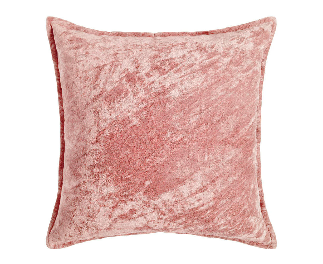 J. Elliot Home Veronica Luxurious Cotton Crushed Velvet Cushion 50x50cm Blush