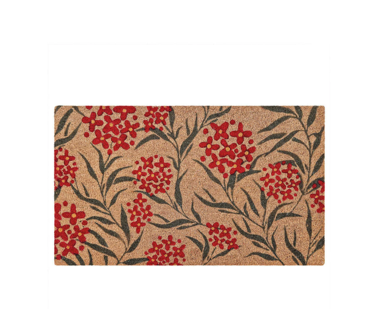 J.Elliot Home Native Flower 45x75cm Door Mat Floor Rug PVC Backed Coir Rectangle