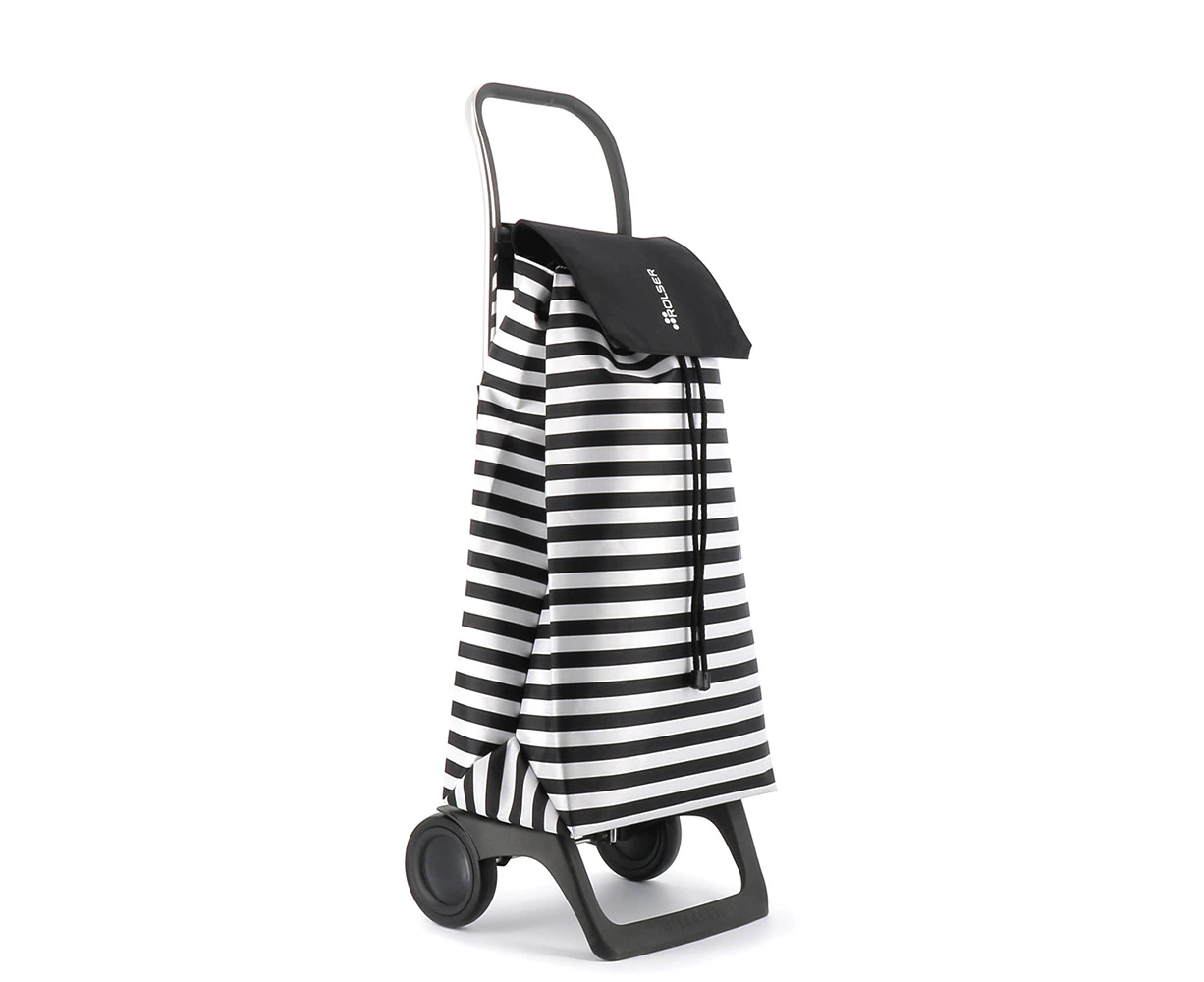 Rolser 43L 2 Wheel Folding Base Shopping Cart Trolley 64.5x41cm Black & White