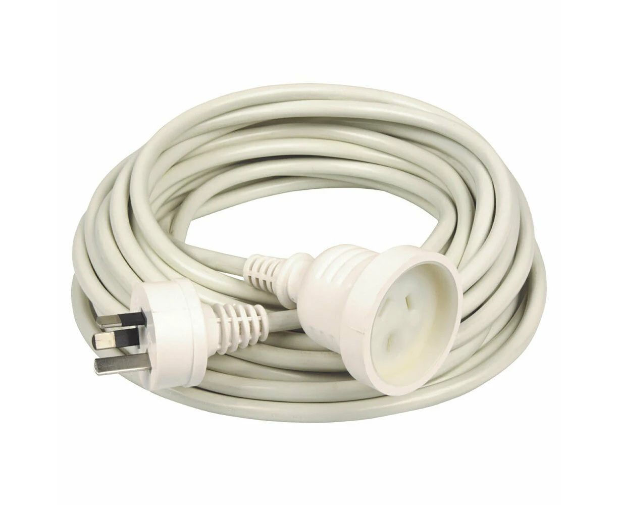 Kensington 5m 2400W AU/NZ 240V Power Extension Cable Lead Cord 10Amp Plug White