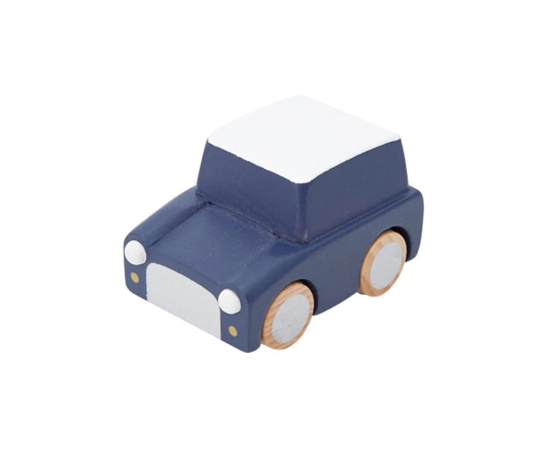 Kiko & gg Kuruma 9cm Car/Vehicle Kids/Children Fun Wooden Pull Back Toy Navy 3+