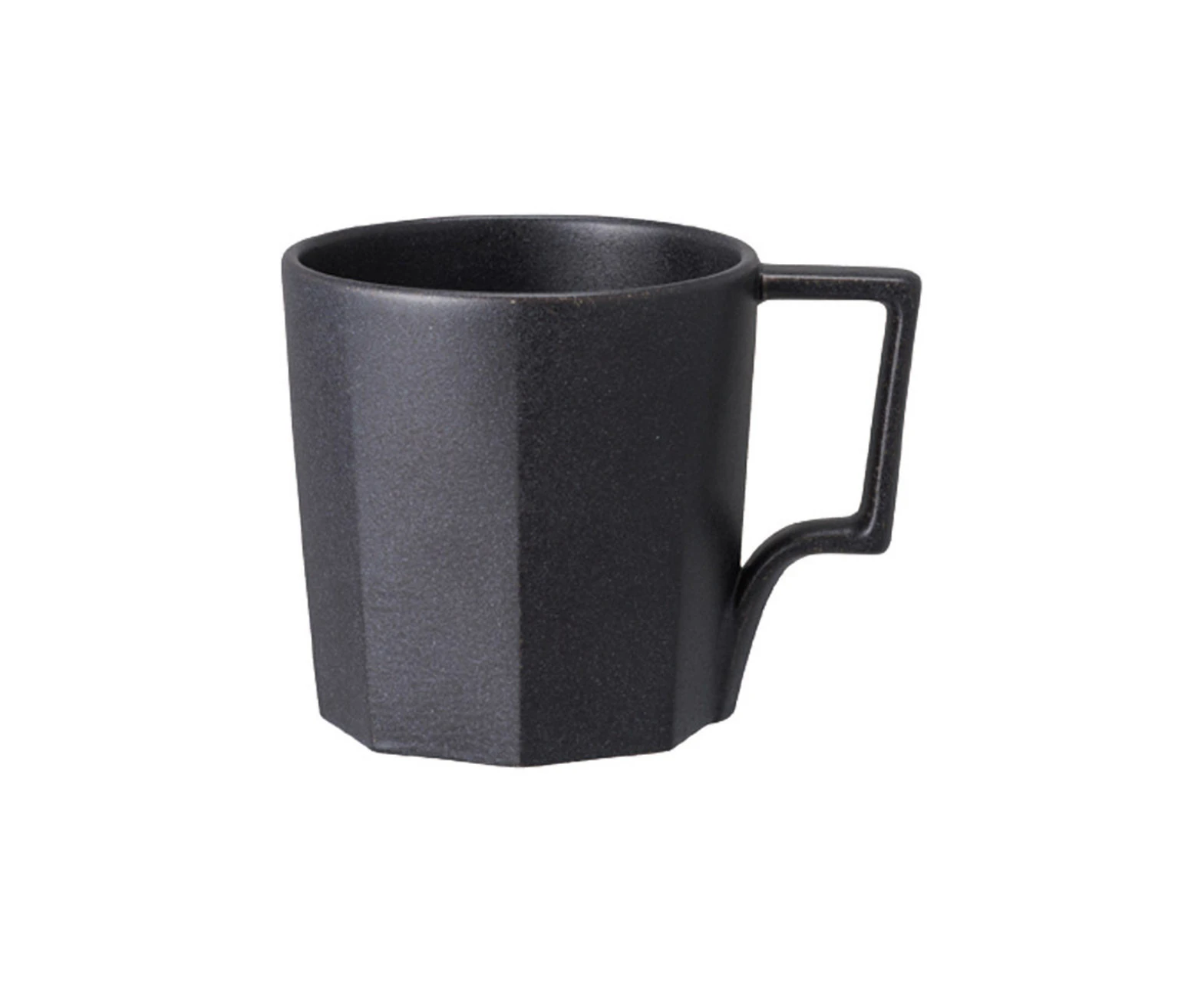 Kinto Oct 300ml/11cm Porcelain Mug Coffee/Tea Drink Water Cup w/ Handle Black