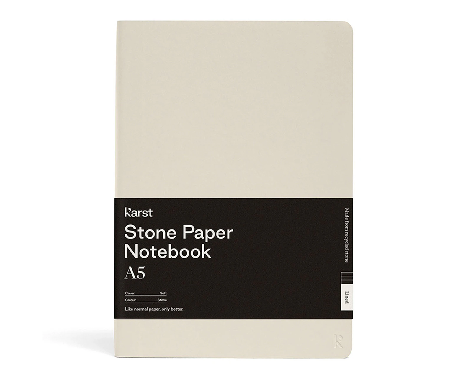 Karst Soft Cover A5 Notebook Plain 100gsm Paper Writing Journal 144 Pages Stone