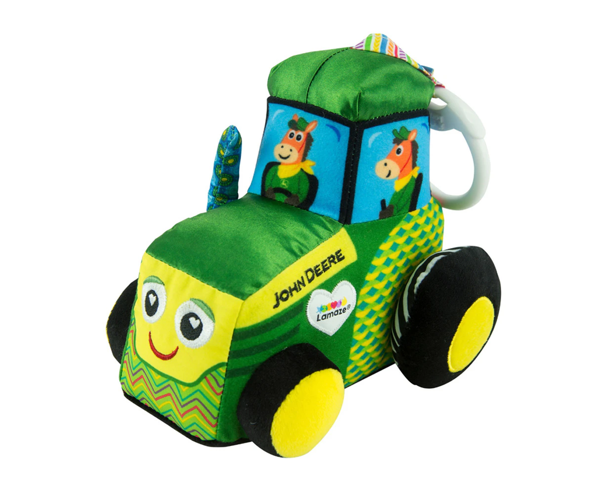 Lamaze John Deere Tractor Clip & Go 13cm Plush Crinkle Interactive Toy Baby 0m+