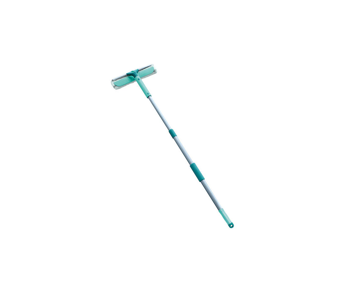 Leifheit Telescopic 2-in-1 Window Wiper & Squeegee Cleaner Long Handle Green