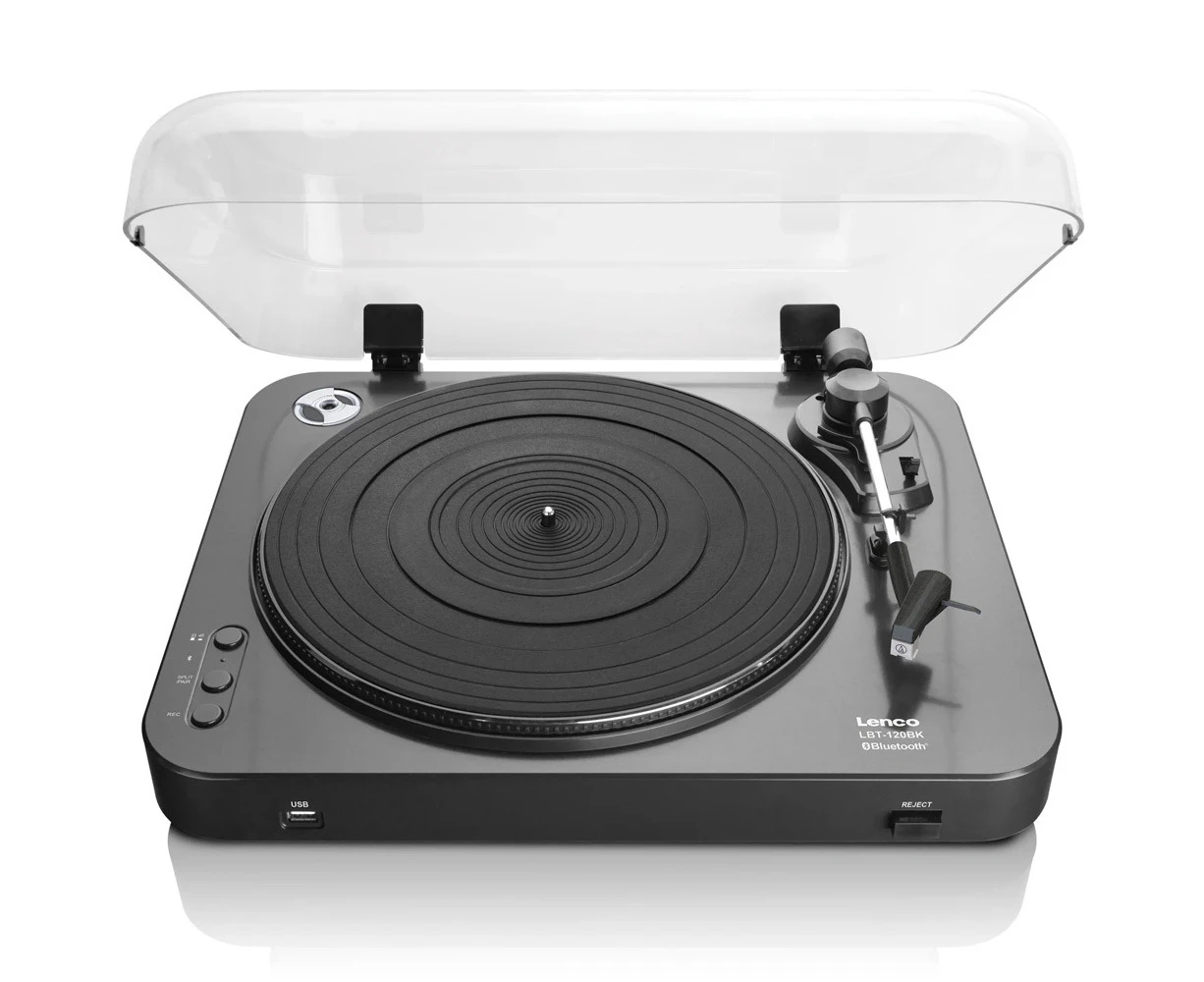 Lenco LBT-120BK Turntable Record Vinyl Player w/ Direct Encoding/Bluetooth Black