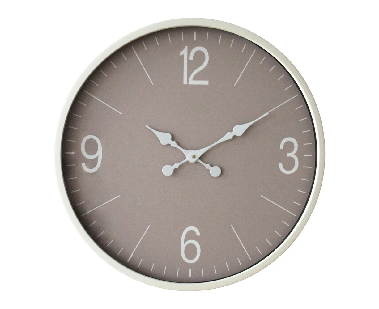 Moonrose Metal Glass 56cm Wall Clock Round Analogue Hanging Home Decor Grey