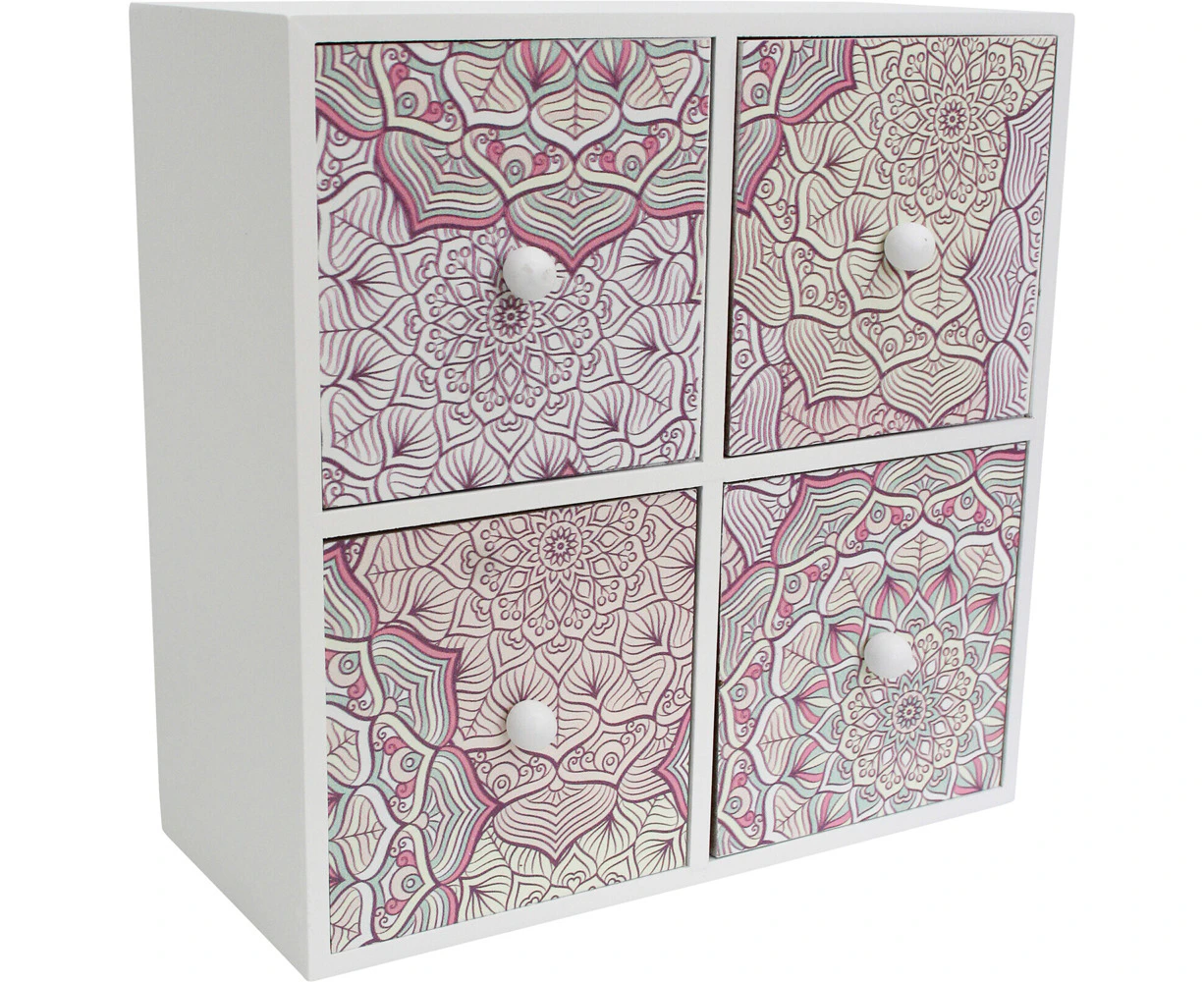 LVD Mandala MDF 22cm Jewellery Drawer Accessory Decorative Storage Square