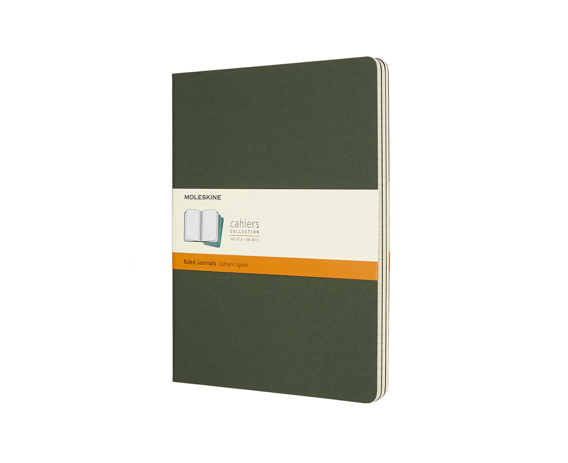 3pc Moleskine Ruled Cahier Notebook Architects/Designers Journal XL Myrtle Green