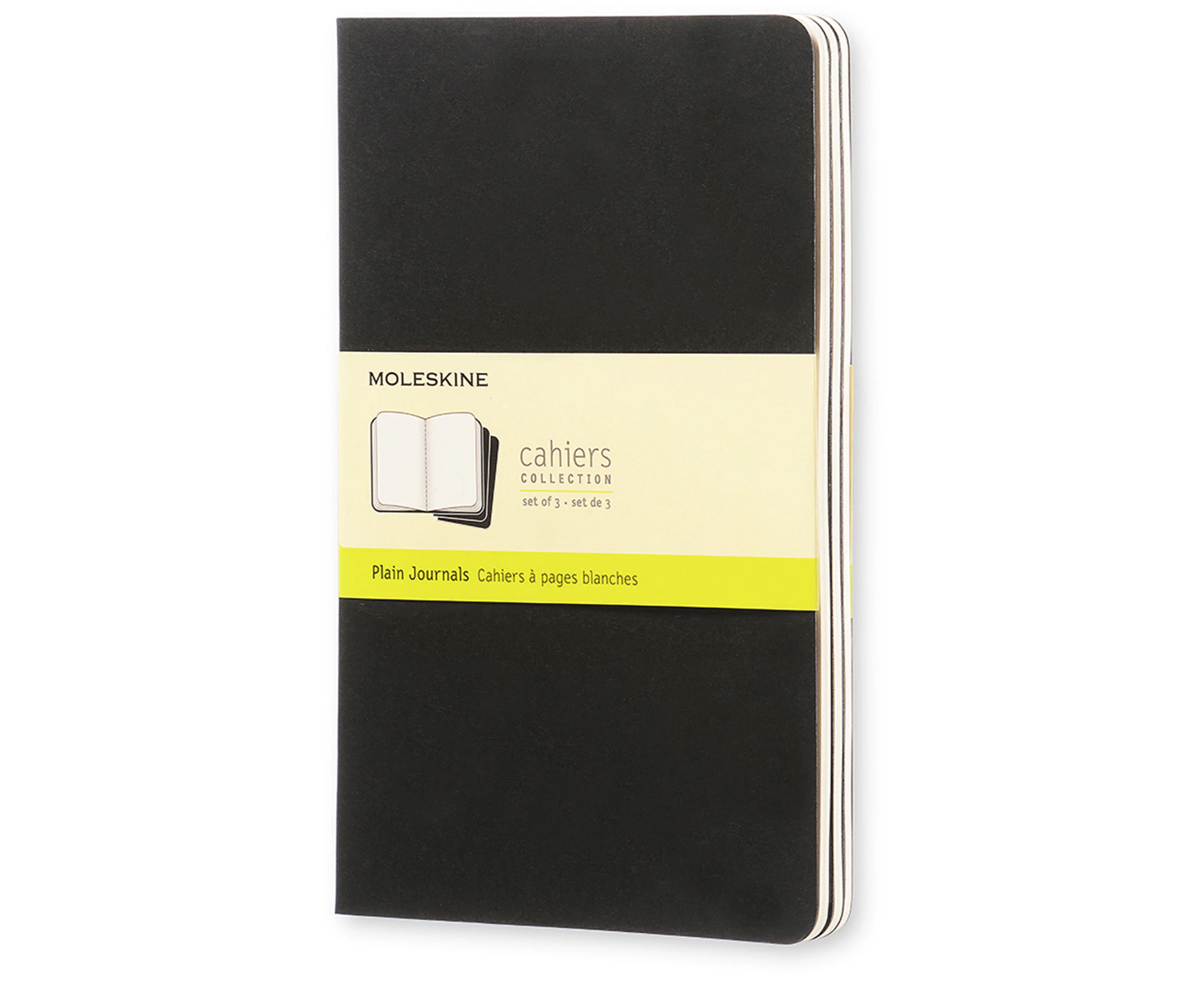 3pc Moleskine 80 Pages Plain Pocket Cahier L Office/Student Journal Pad Black