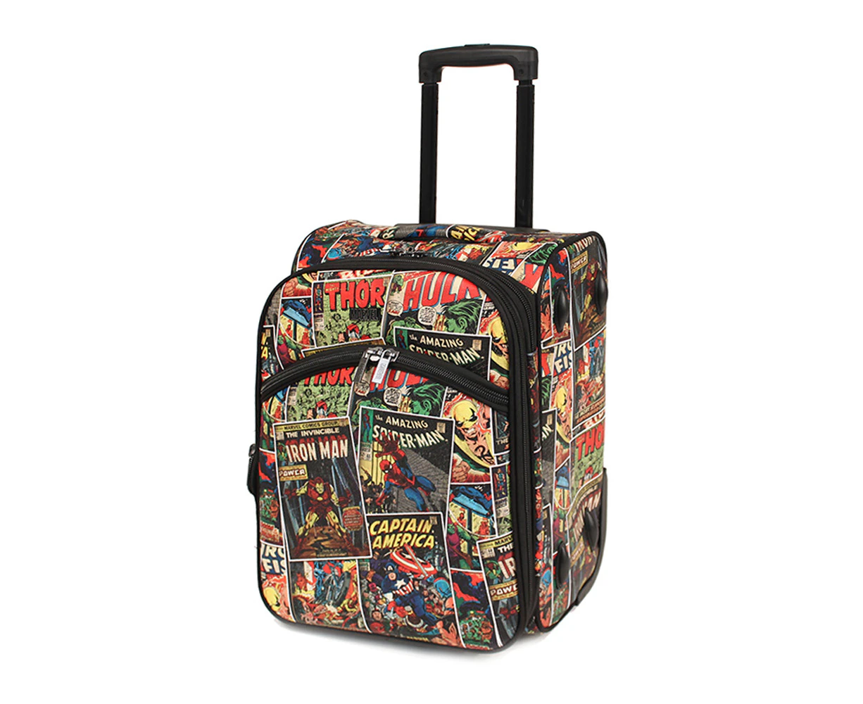 Marvel Comic Cover Pattern Pu 18" Cabin 2 Wheel Luggage Suitcase Travel