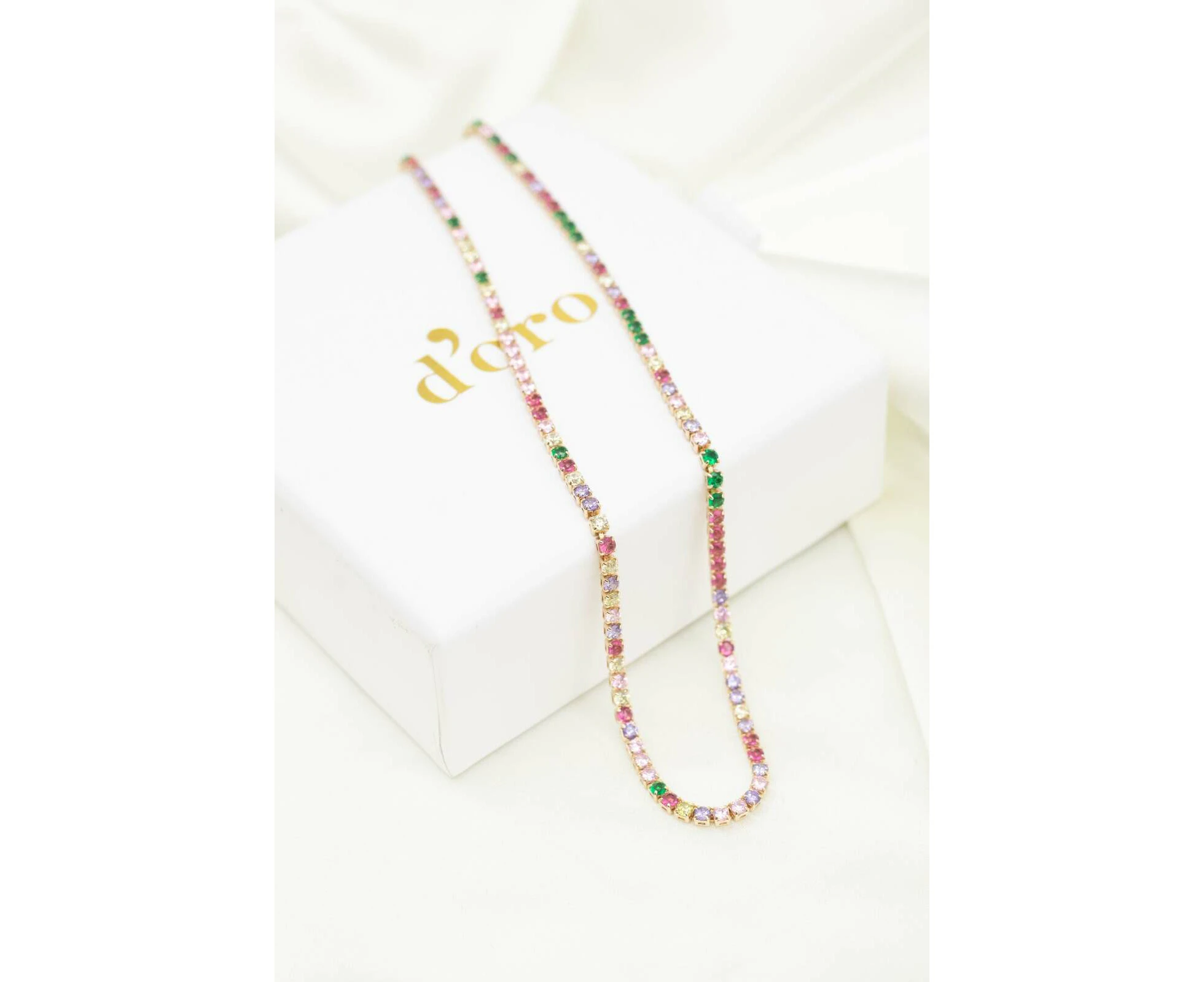 D'oro Women's/Ladies Aurora 36cm Thin Necklace Lobster Clasp Fashion Jewellery