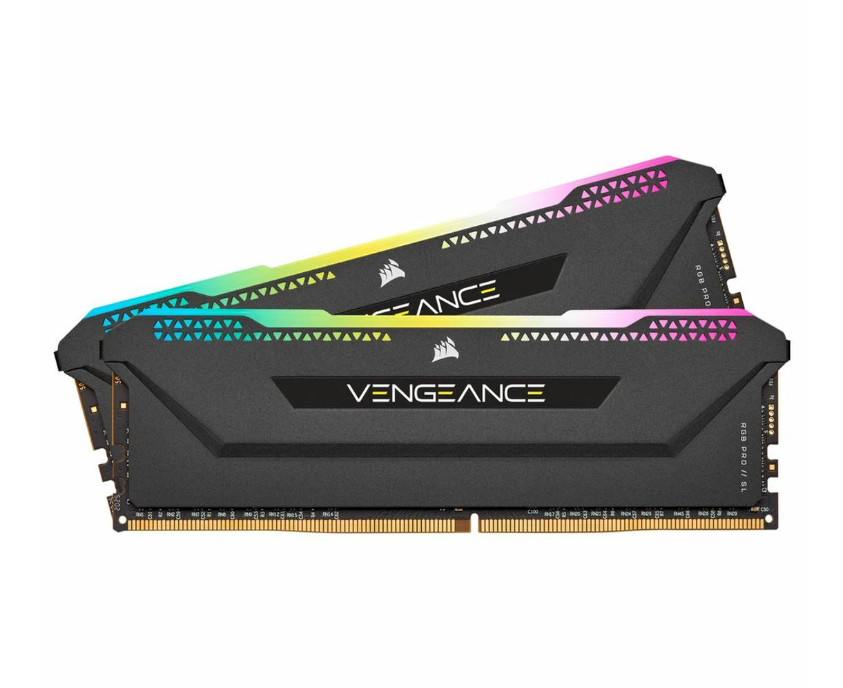 Corsair Vengeance RGB PRO SL 2x16GB 32GB DDR4 3200Mhz C16 Memory f/Gaming PC BLK