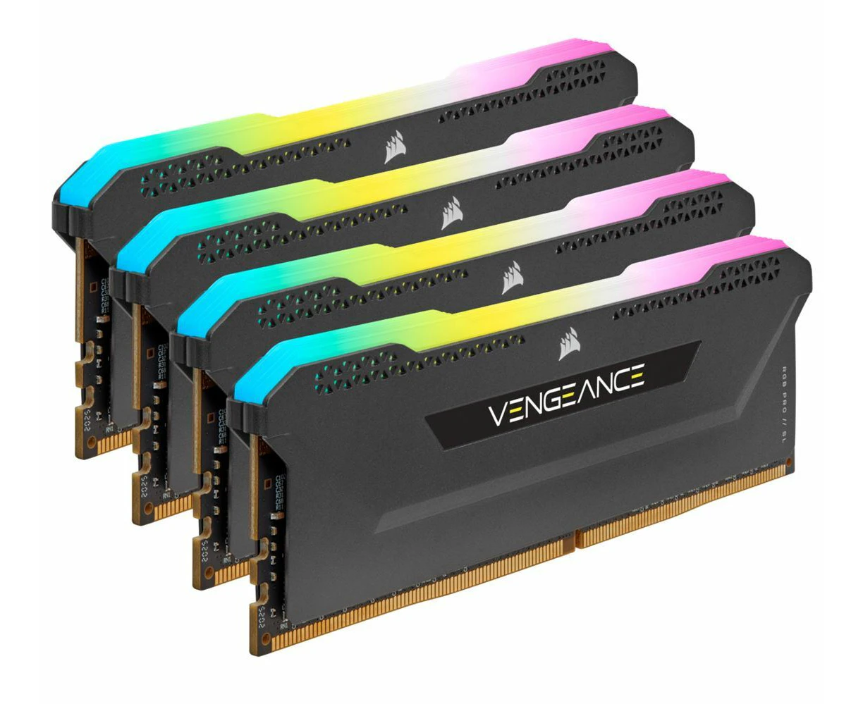 Corsair Vengeance RGB PRO SL 4x8GB 32GB DDR4 3600Mhz C18 Memory f/ Gaming PC BLK