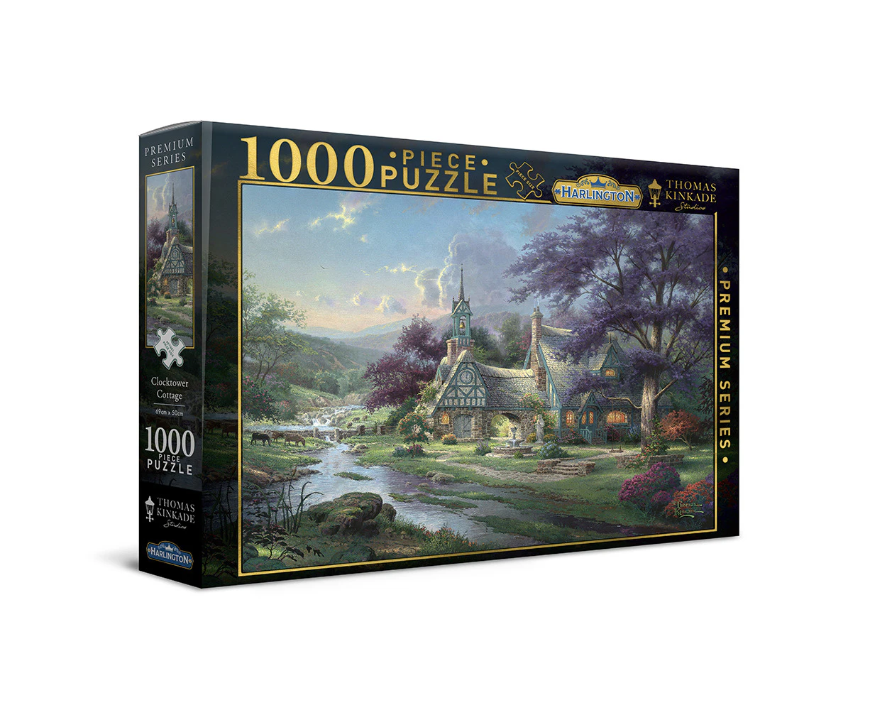 1000pc Harlington Thomas Kinkade Family Puzzle Clocktower Cottage 8yrs+ 69x50cm