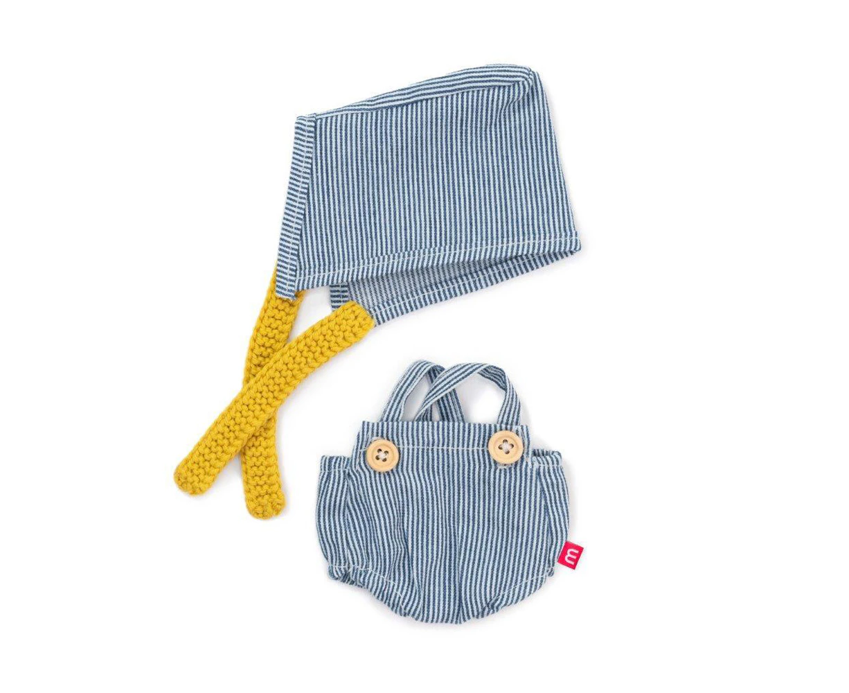 2pc Miniland Clothing Sea Overalls & Headscarf Costume Outfit For 21cm Doll 3y+