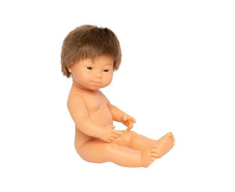 Miniland Anatomically Correct Baby 38cm Caucasian Boy w/ Down Syndrome Kids 18m+