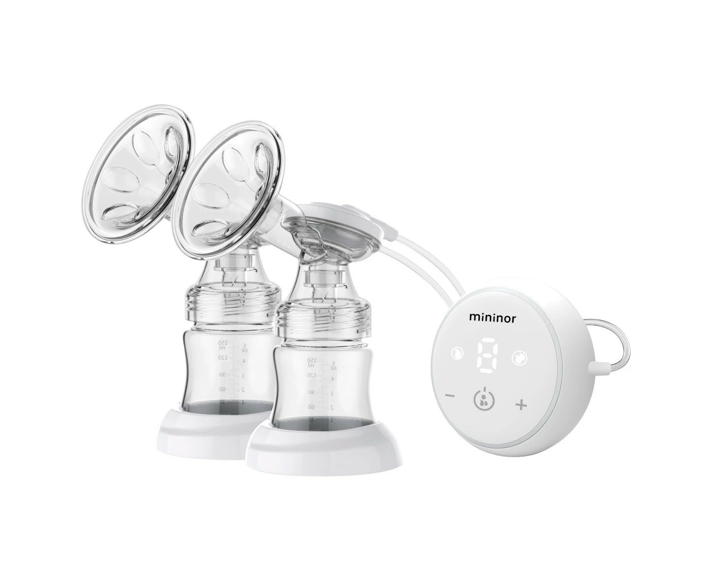 Mininor Baby Mini Rechargeable Electric Breast Suction Pump w/160ml Bottle Clear