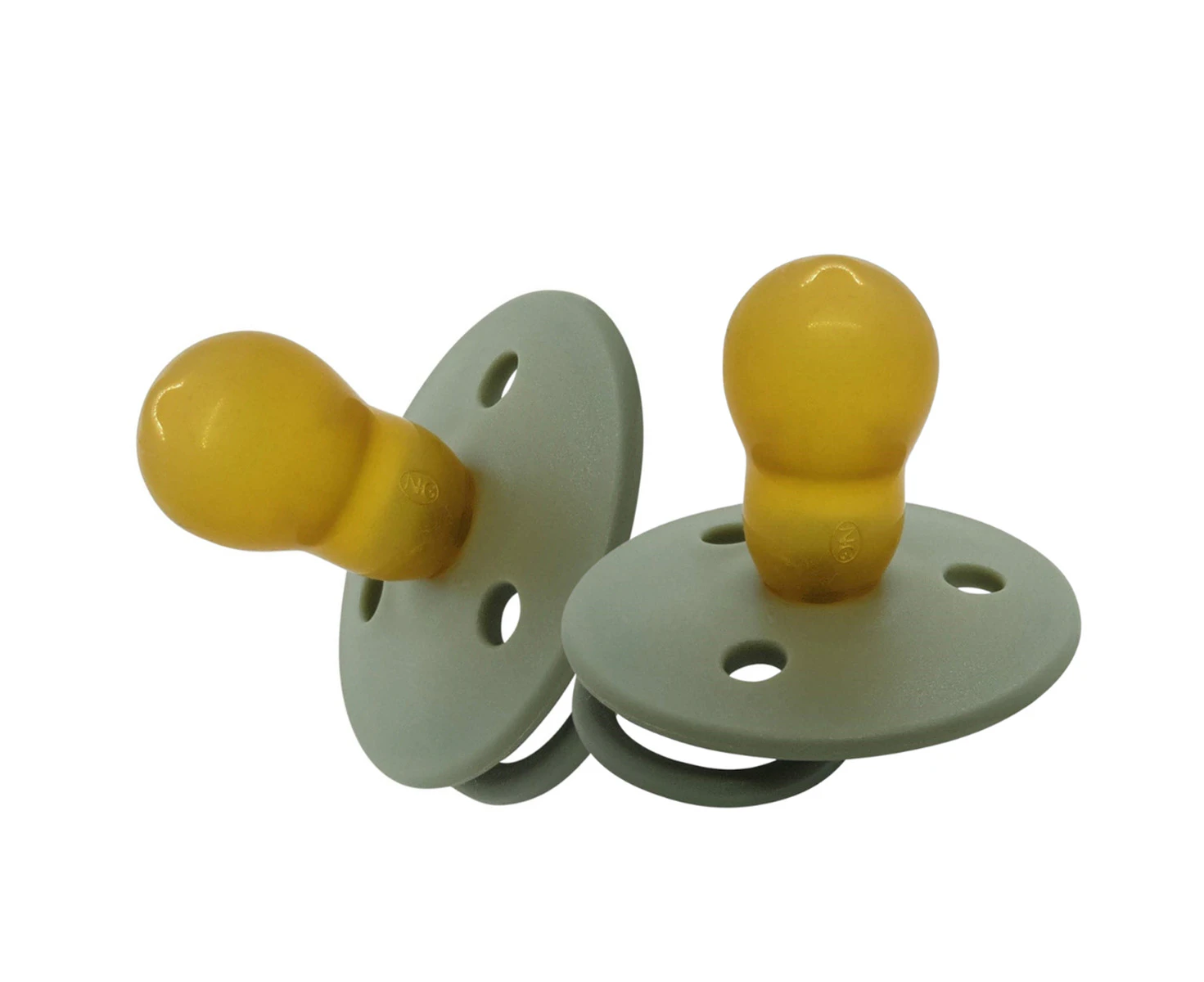 2PK Mininor Baby/Infant Feeding Dummy Latex Pacifier/Soother Willow Green 6m+