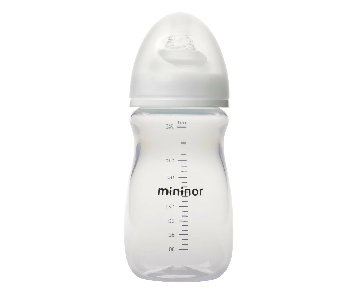 Mininor Baby/Infant 240ml PP Feeding Bottle w/ Anti-Colic Silicone Teat Clear