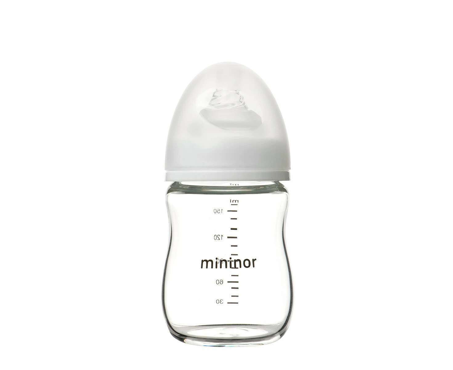 Mininor Baby/Infant 160ml Glass Feeding Bottle w/ Anti-Colic Silicone Teat Clear