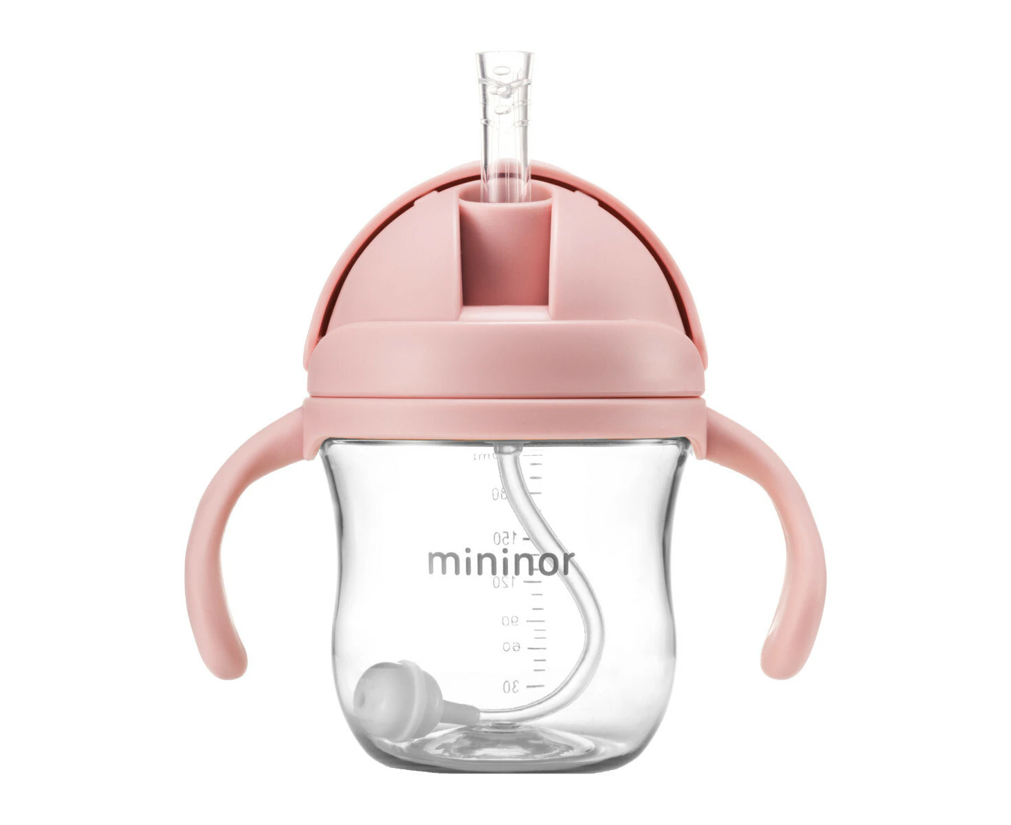 Mininor Baby/Infant 220ml Tritan Straw Bottle Water/Juice Drink Cup Rose Pink