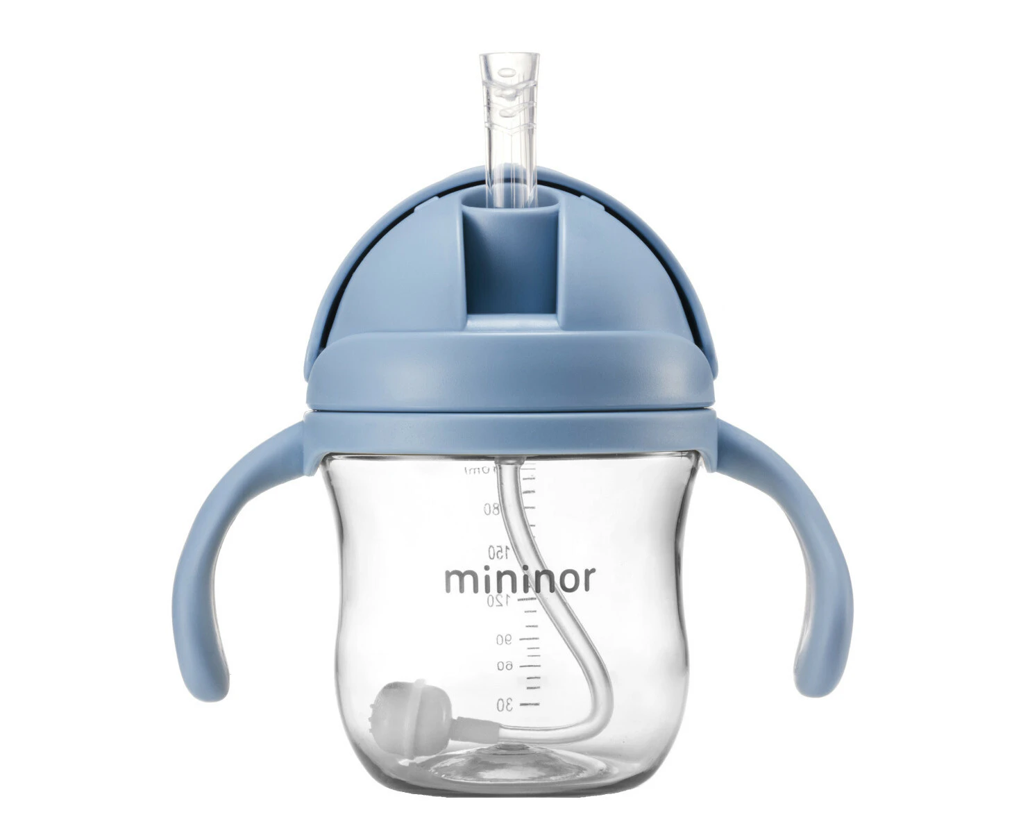 Mininor Baby/Infant 220ml Tritan Straw Bottle Water/Juice Cup Nordic Sky Blue