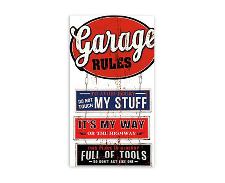 Men's Republic Man Cave/Bar Retro Vintage Style Sign Garage Rules 60 x 35cm