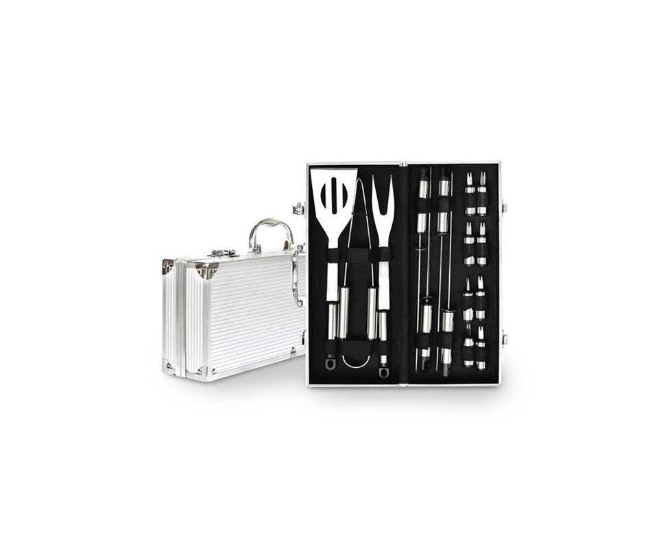 16pc Men's Republic BBQ Cooking Spatula/Tong/Fork Utensils Set w/Aluminium Case