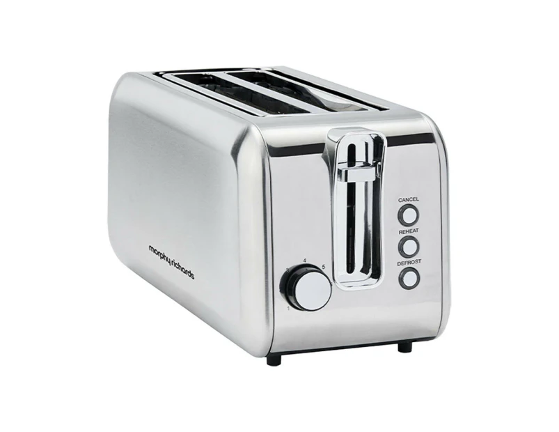 Morphy Richards Electric Slim Kitchen Equip 4 Slice Long Slot Toaster 1450W