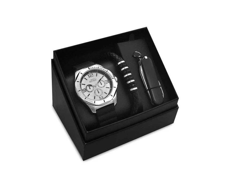 Men's Republic Casual Sleek Modern Watch With Pocket Knife and Bracelet Gift Set