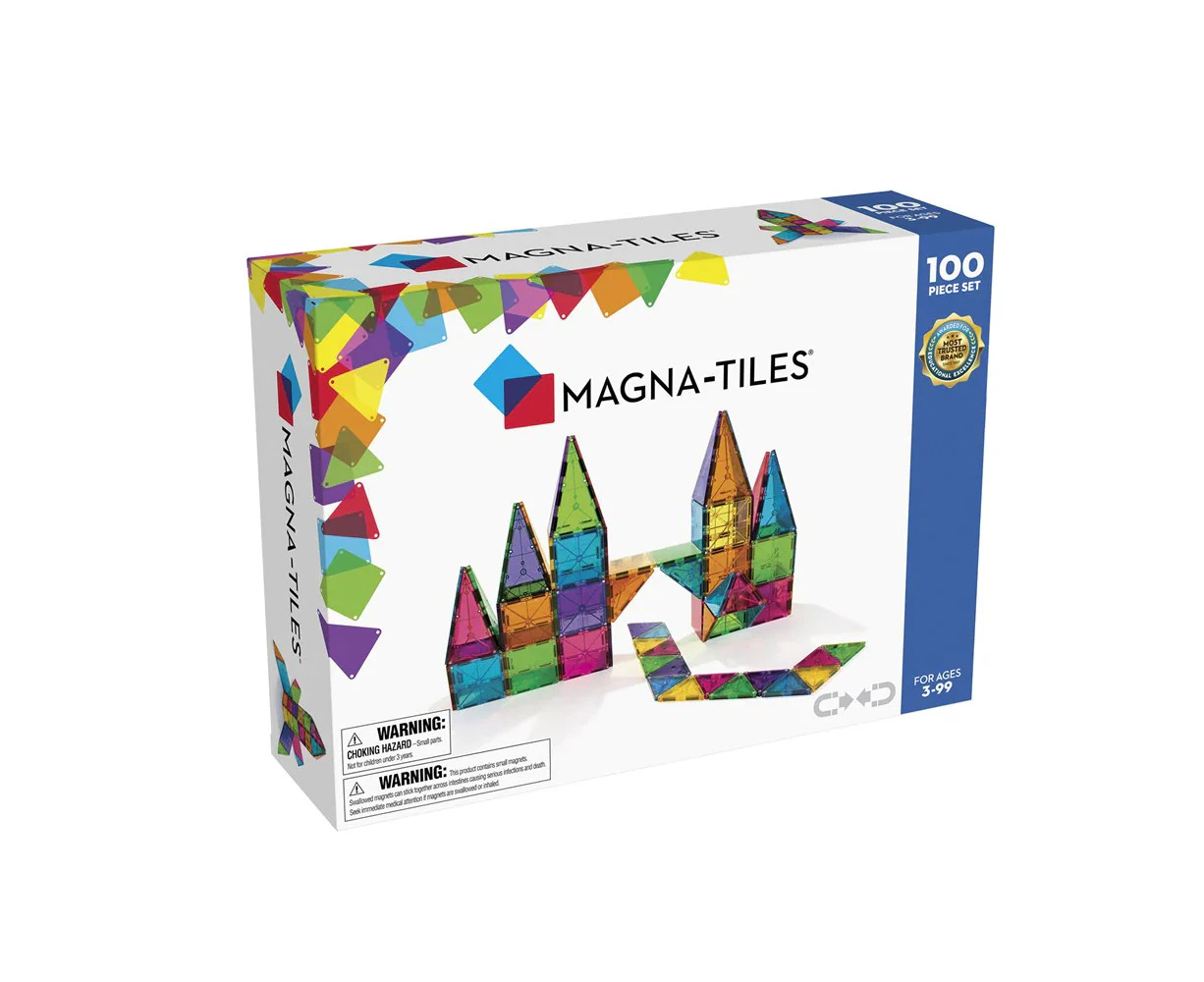 100pc Magna-Tiles Classic Kids/Childrens Magnetic Construction Toy Set 3y+