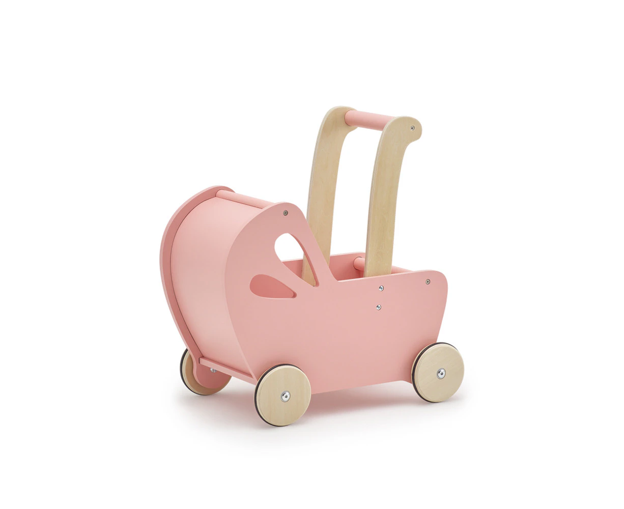 Moover Toys Essentials Wooden Kids/Children/Toddler Dolls Pram Toy Pink 18m+