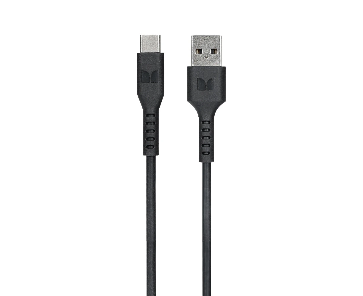 Monster TPE 2M USB-C to USB-A Android Phone Charging/Sync Power/Data Cable Black