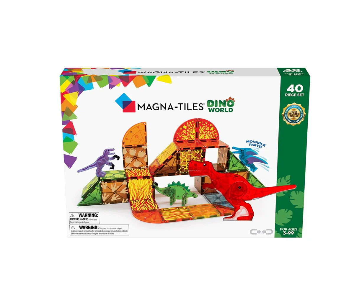 40pc Magna-Tiles Dino World Kids/Childrens Magnetic Construction Toy Set 3y+