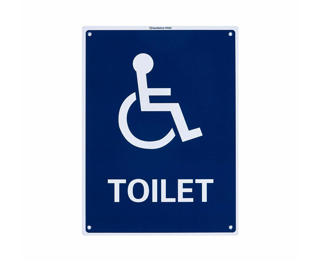 Disabled Toilet 200x300mm Medium Sign Polypropylene Wall/Door Mountable