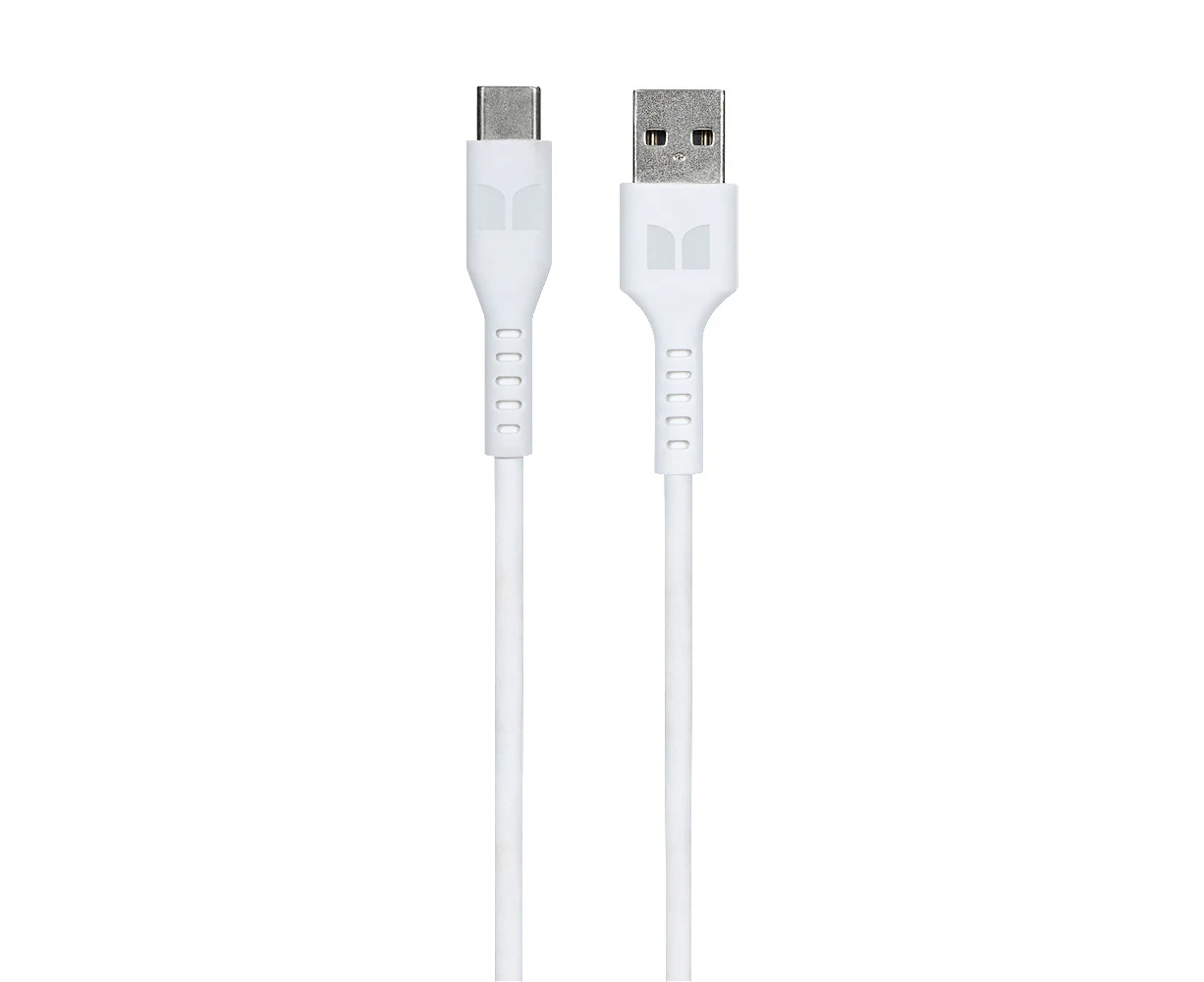 Monster TPE 1.2M USB-C to USB-A Phone Charging/Sync Power/Data Cable White